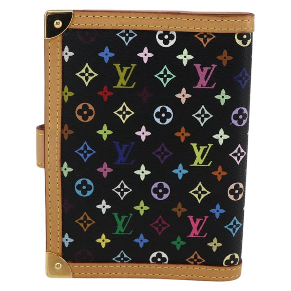 LOUIS VUITTON Multicolor Agenda PM Day Planner Cover Black R20895 Auth LNZ285V