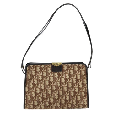Christian Dior Trotter Canvas Shoulder Bag Beige Gold Auth LNZ293V - 0