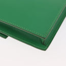 CELINE Circle Shoulder Bag Leather Green Gold Auth LNZ294V-12