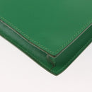 CELINE Circle Shoulder Bag Leather Green Gold Auth LNZ294V-13
