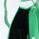 CELINE Circle Shoulder Bag Leather Green Gold Auth LNZ294V-19