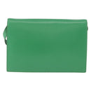 CELINE Circle Shoulder Bag Leather Green Gold Auth LNZ294V-3
