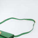 CELINE Circle Shoulder Bag Leather Green Gold Auth LNZ294V-8