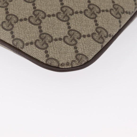 GUCCI GG Supreme Web Sherry Line Bag PVC Beige Gold 904 02 047 Auth LNZ296
