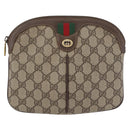 GUCCI GG Supreme Web Sherry Line Bag PVC Beige Gold 904 02 047 Auth LNZ296-2