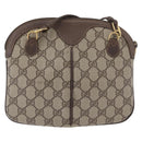 GUCCI GG Supreme Web Sherry Line Bag PVC Beige Gold 904 02 047 Auth LNZ296-3