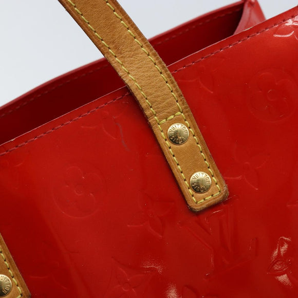 LOUIS VUITTON Monogram Vernis Reade PM Hand Bag Red Rouge M91088 LV Auth LNZ297