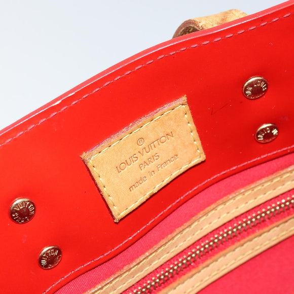 LOUIS VUITTON Monogram Vernis Reade PM Hand Bag Red Rouge M91088 LV Auth LNZ297