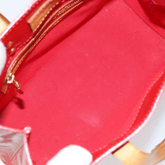 LOUIS VUITTON Monogram Vernis Reade PM Hand Bag Red Rouge M91088 LV Auth LNZ297