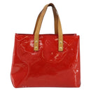 LOUIS VUITTON Monogram Vernis Reade PM Hand Bag Red Rouge M91088 LV Auth LNZ297-13