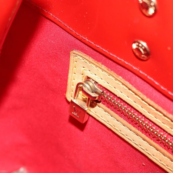 LOUIS VUITTON Monogram Vernis Reade PM Hand Bag Red Rouge M91088 LV Auth LNZ297