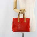 LOUIS VUITTON Monogram Vernis Reade PM Hand Bag Red Rouge M91088 LV Auth LNZ297-23