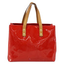 LOUIS VUITTON Monogram Vernis Reade PM Hand Bag Red Rouge M91088 LV Auth LNZ297-2