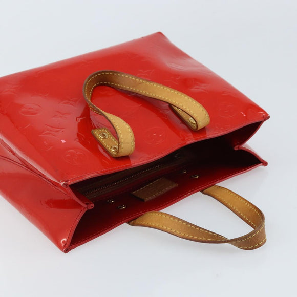 LOUIS VUITTON Monogram Vernis Reade PM Hand Bag Red Rouge M91088 LV Auth LNZ297