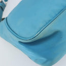 PRADA Shoulder Bag Nylon Light Blue Silver Auth LNZ298-15