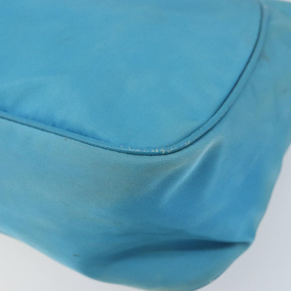 PRADA Shoulder Bag Nylon Light Blue Silver Auth LNZ298