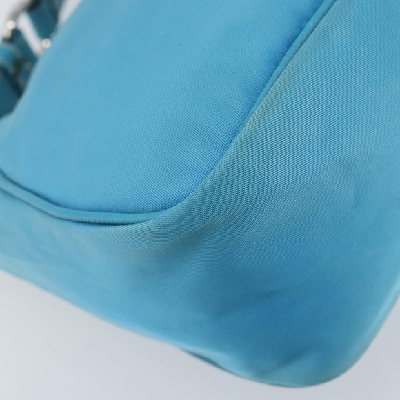 PRADA Shoulder Bag Nylon Light Blue Silver Auth LNZ298