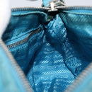 PRADA Shoulder Bag Nylon Light Blue Silver Auth LNZ298-21