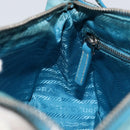 PRADA Shoulder Bag Nylon Light Blue Silver Auth LNZ298-22