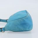 PRADA Shoulder Bag Nylon Light Blue Silver Auth LNZ298-4