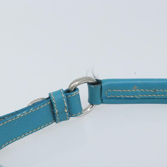PRADA Shoulder Bag Nylon Light Blue Silver Auth LNZ298