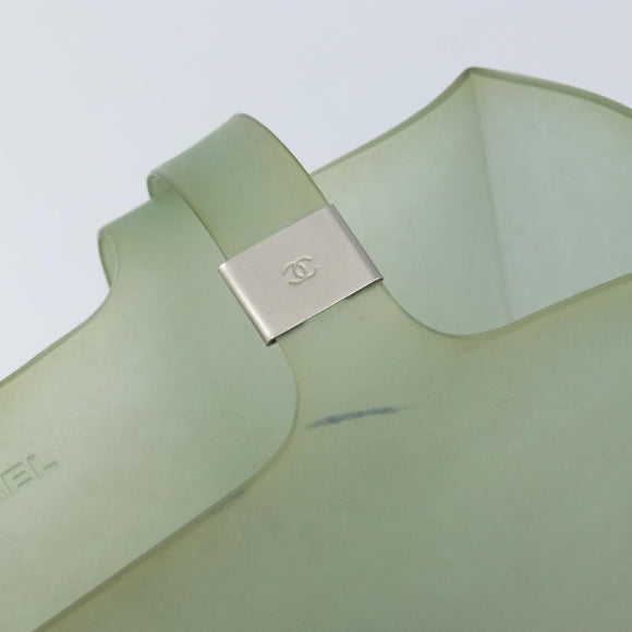 CHANEL Tote Bag Rubber Green CC Auth LNZ300