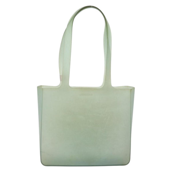 CHANEL Tote Bag Rubber Green CC Auth LNZ300