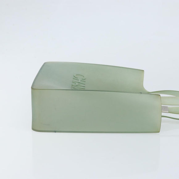 CHANEL Tote Bag Rubber Green CC Auth LNZ300