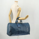 LOUIS VUITTON Epi Keepall 50 Boston Bag Blue M42965 LV Auth LNZ303-22