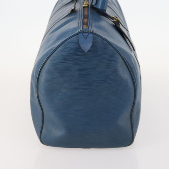 LOUIS VUITTON Epi Keepall 50 Boston Bag Blue M42965 LV Auth LNZ303