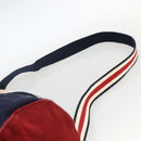 GUCCI Sherry Line Hand Bag Nylon 2way Navy Red 189657 Auth LNZ304-15