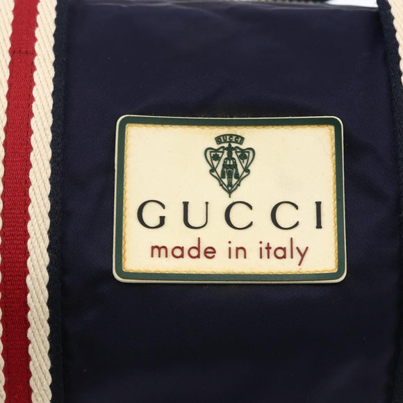 GUCCI Sherry Line handtas Nylon 2-weg Marine Rood 189657 Auth LNZ304