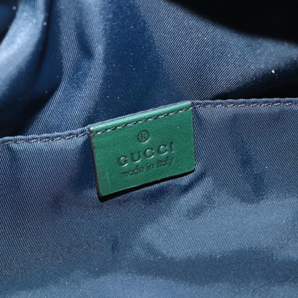GUCCI Sherry Line Hand Bag Nylon 2way Navy Red 189657 Auth LNZ304