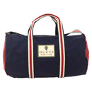 GUCCI Sherry Line Hand Bag Nylon 2way Navy Red 189657 Auth LNZ304-13