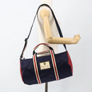 GUCCI Sherry Line Hand Bag Nylon 2way Navy Red 189657 Auth LNZ304-24