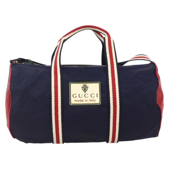 GUCCI Sherry Line handtas Nylon 2-weg Marine Rood 189657 Auth LNZ304