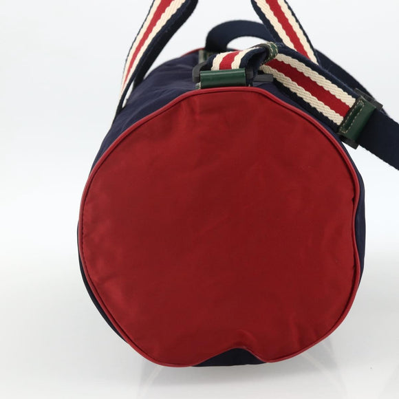 GUCCI Sherry Line handtas Nylon 2-weg Marine Rood 189657 Auth LNZ304