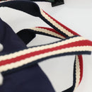 GUCCI Sherry Line Hand Bag Nylon 2way Navy Red 189657 Auth LNZ304-14