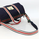 GUCCI Sherry Line Hand Bag Nylon 2way Navy Red 189657 Auth LNZ304-8