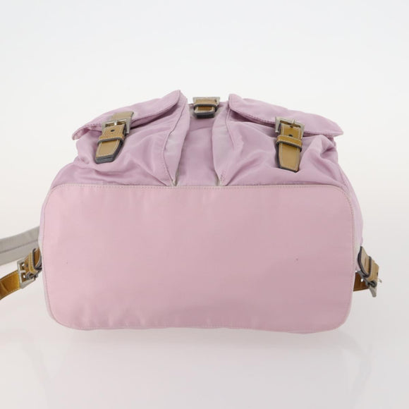 PRADA Backpack Nylon Pink Silver Auth LNZ309