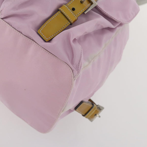 PRADA Backpack Nylon Pink Silver Auth LNZ309
