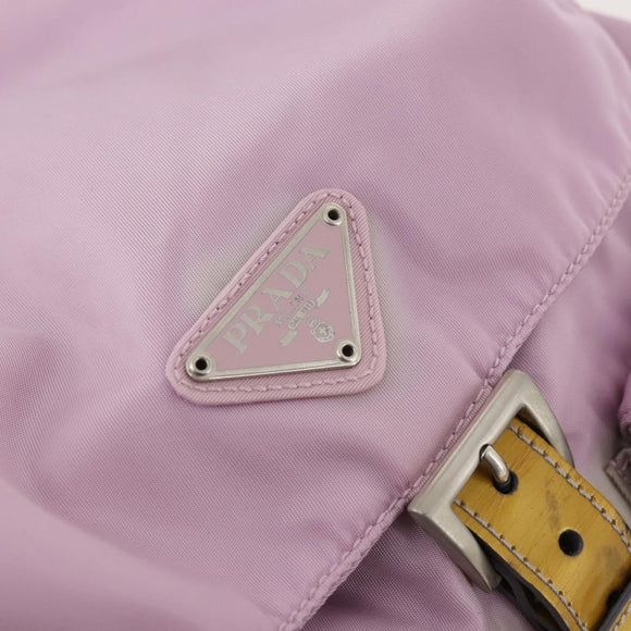 PRADA Backpack Nylon Pink Silver Auth LNZ309