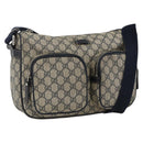 GUCCI GG Supreme Shoulder Bag PVC Navy Silver 246881 Auth LNZ310-1