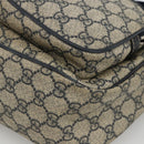 GUCCI GG Supreme Shoulder Bag PVC Navy Silver 246881 Auth LNZ310-10