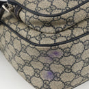 GUCCI GG Supreme Shoulder Bag PVC Navy Silver 246881 Auth LNZ310-11