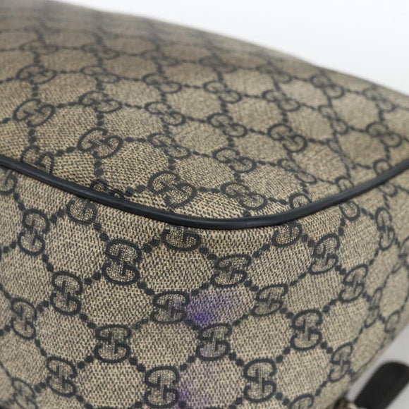 GUCCI GG Supreme Shoulder Bag PVC Navy Silver 246881 Auth LNZ310