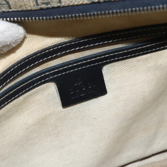 GUCCI GG Supreme Shoulder Bag PVC Navy Silver 246881 Auth LNZ310