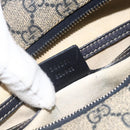 GUCCI GG Supreme Shoulder Bag PVC Navy Silver 246881 Auth LNZ310-21