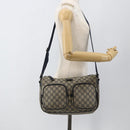 GUCCI GG Supreme Shoulder Bag PVC Navy Silver 246881 Auth LNZ310-22