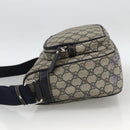 GUCCI GG Supreme Shoulder Bag PVC Navy Silver 246881 Auth LNZ310-4